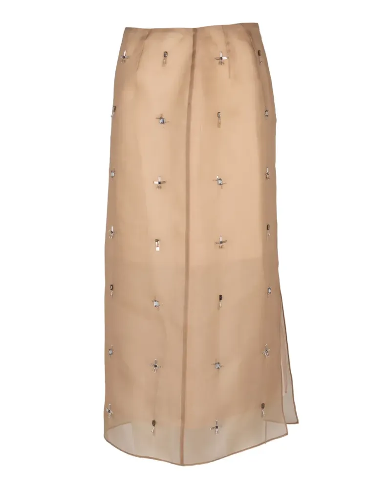 Lafayette148 embellished midi skirt - Nude Nude