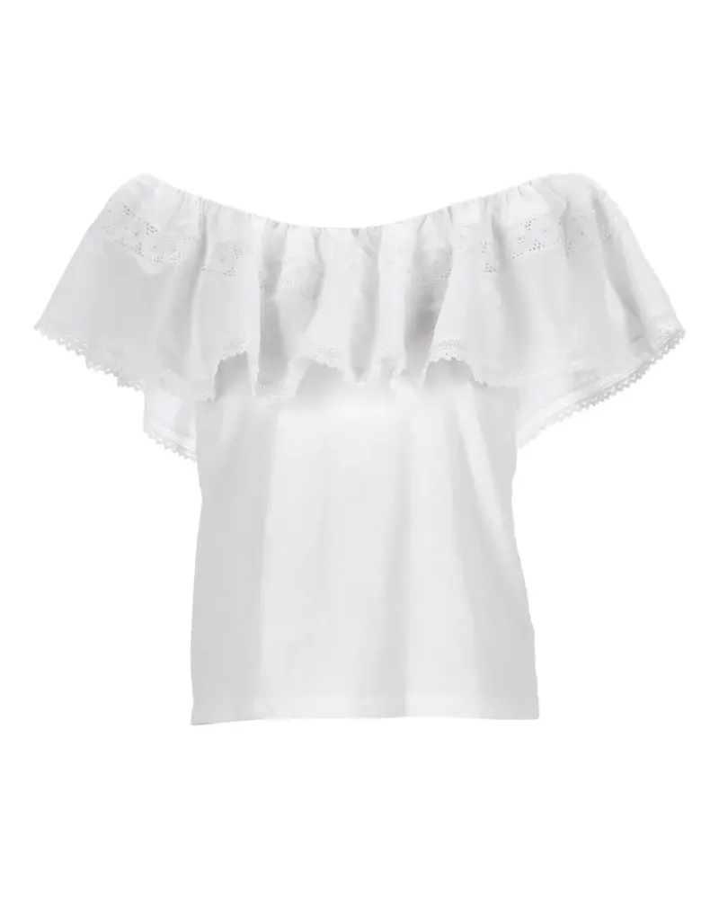 Sandro Schulterfreie Bluse - Weiß Weiß