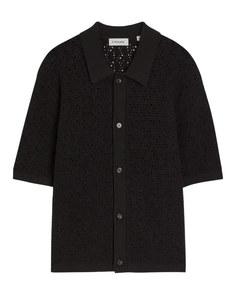 Frame Denim pointelle-knit short-sleeve shirt - Schwarz Schwarz