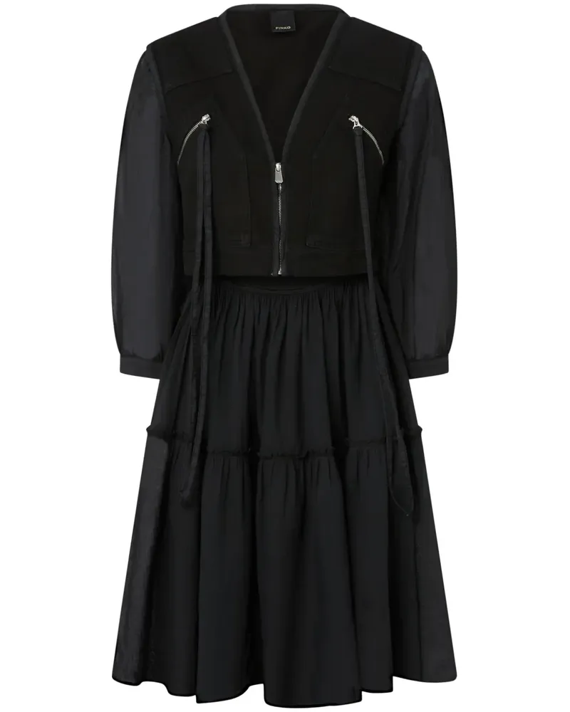 Pinko Midikleid mit Reißverschluss - Schwarz Schwarz