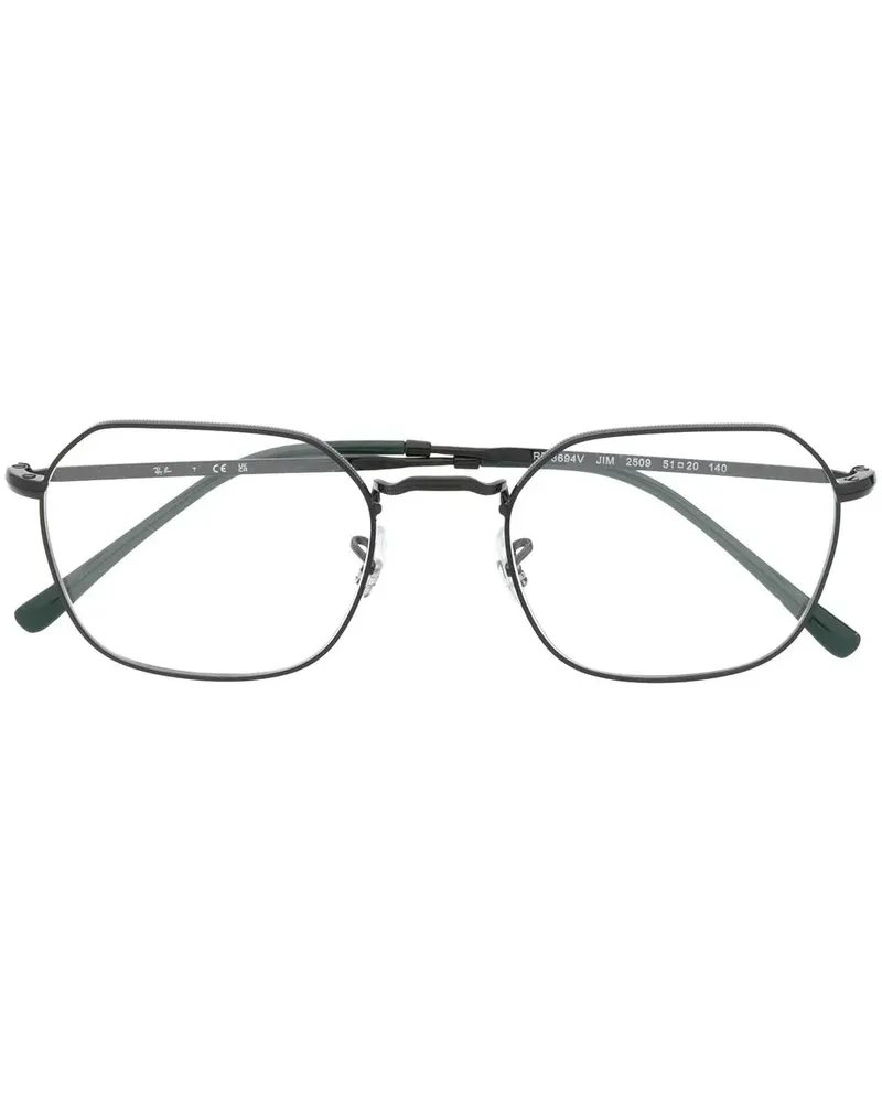 Ray Ban Jim Brille mit rundem Gestell - Schwarz Schwarz