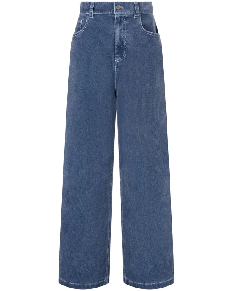 STUDIO TOMBOY Hoch sitzende Cordhose - Blau Blau