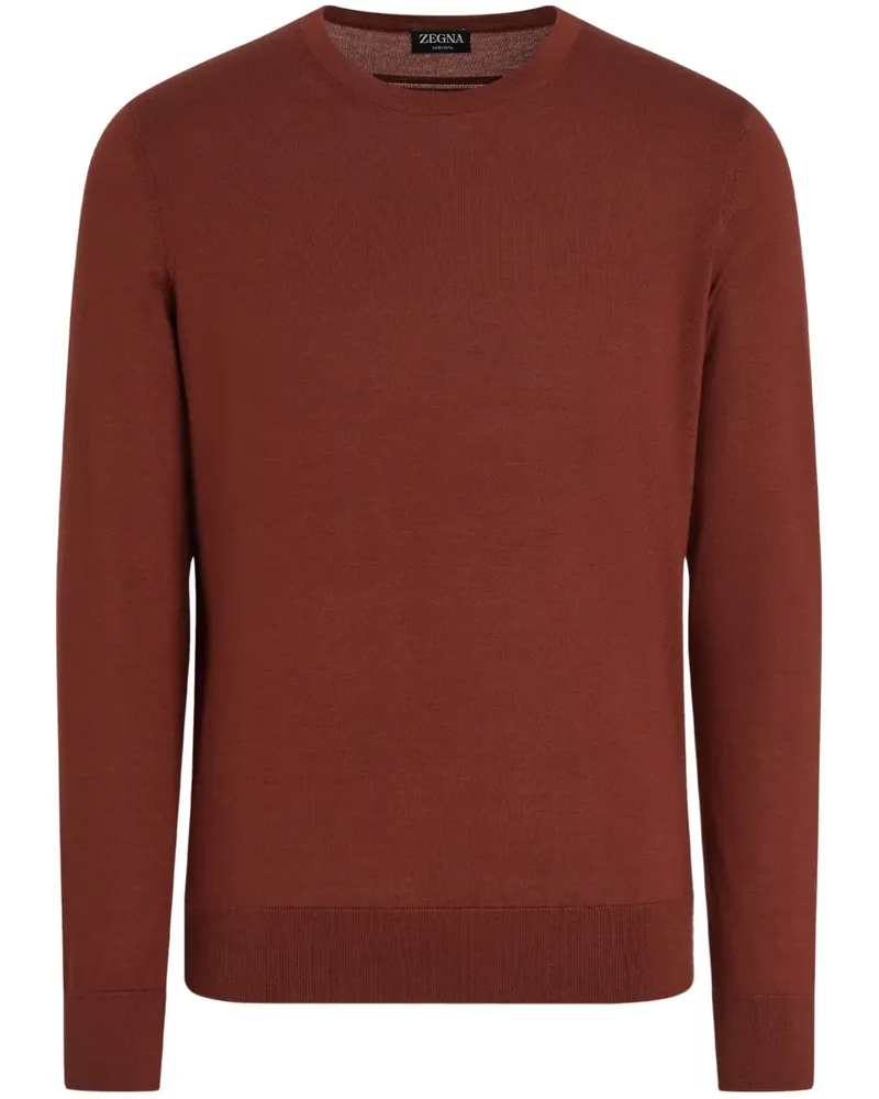Ermenegildo Zegna Melierter Pullover mit rundem Ausschnitt - Rot Rot