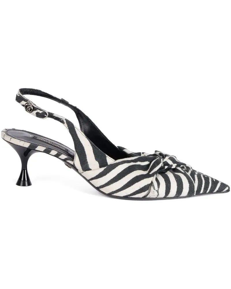 Roberto Cavalli Slingback-Pumps mit Zebramuster - Weiß Weiß