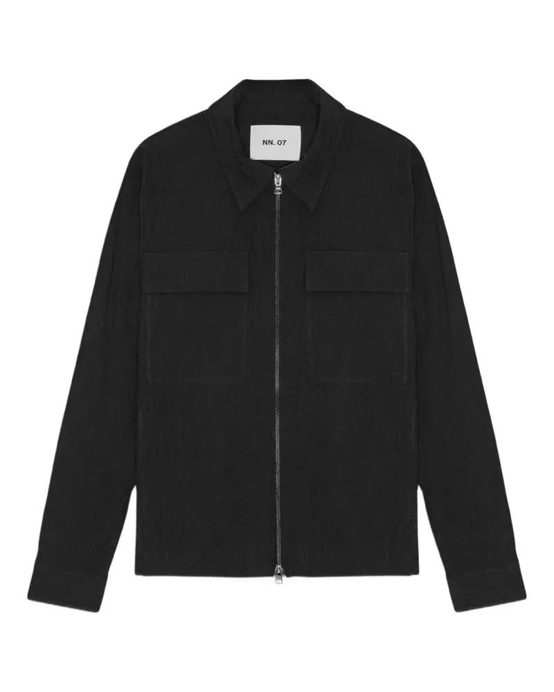 NN 07 Alban Hemdjacke mit Reißverschluss - Schwarz Schwarz