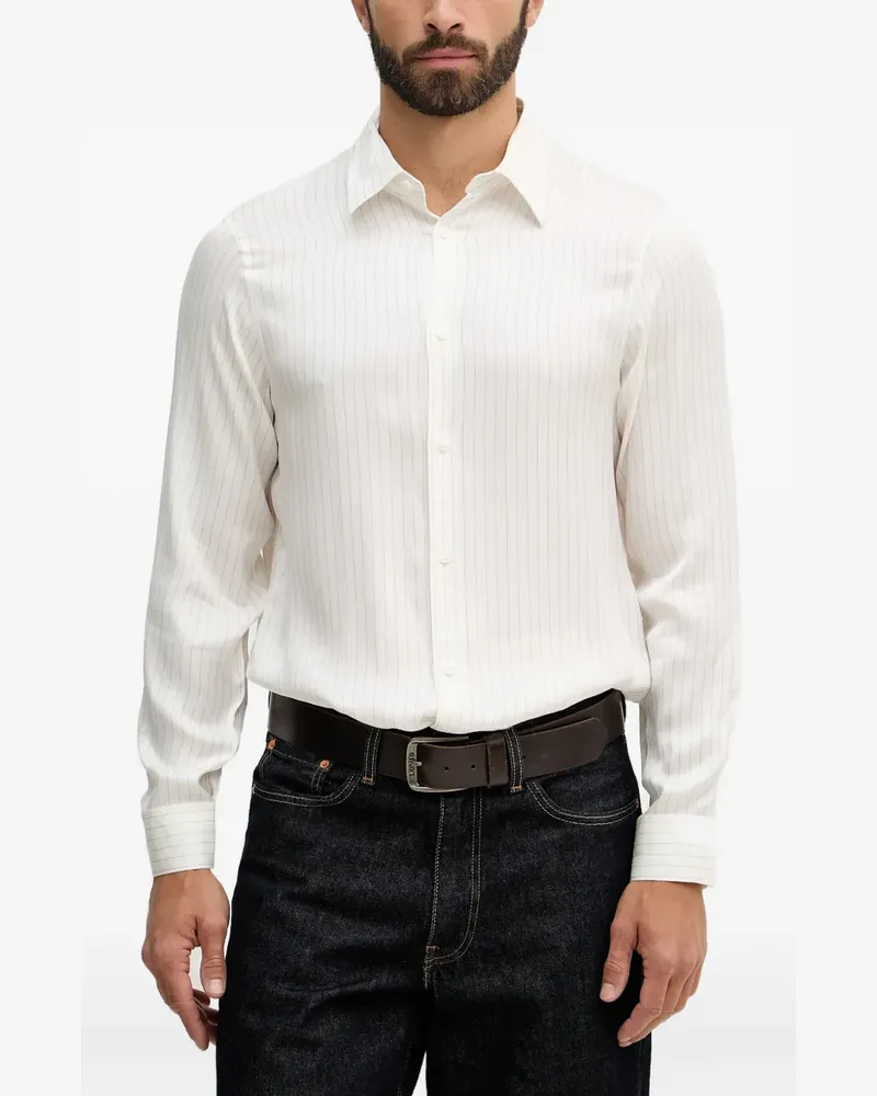 Armani Exchange Gestreiftes Hemd - Weiß Weiß