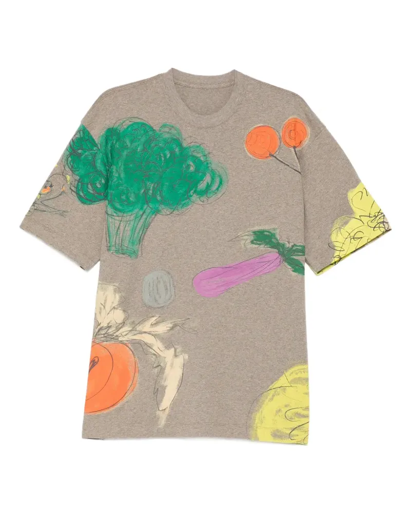 JNBY T-Shirt mit grafischem Print - Grau Grau