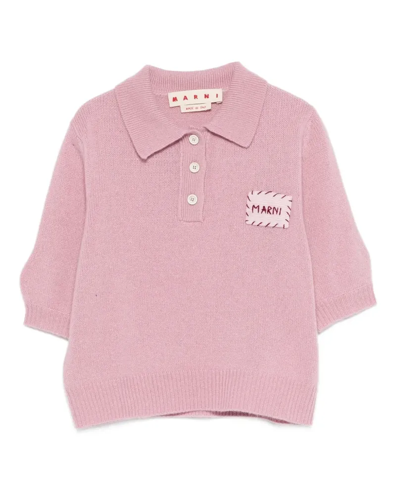 Marni Poloshirt mit Logo-Patch - Rosa Rosa