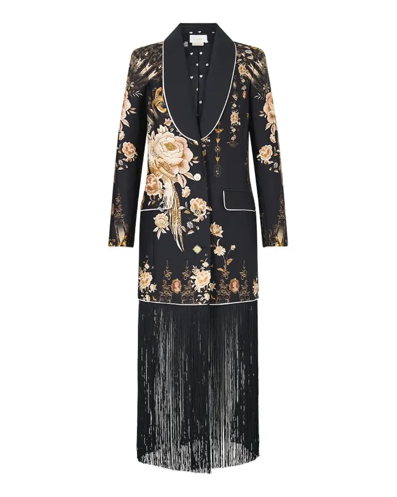 Camilla Flamenco Folklore Blazer mit Blumenprint - Schwarz Schwarz