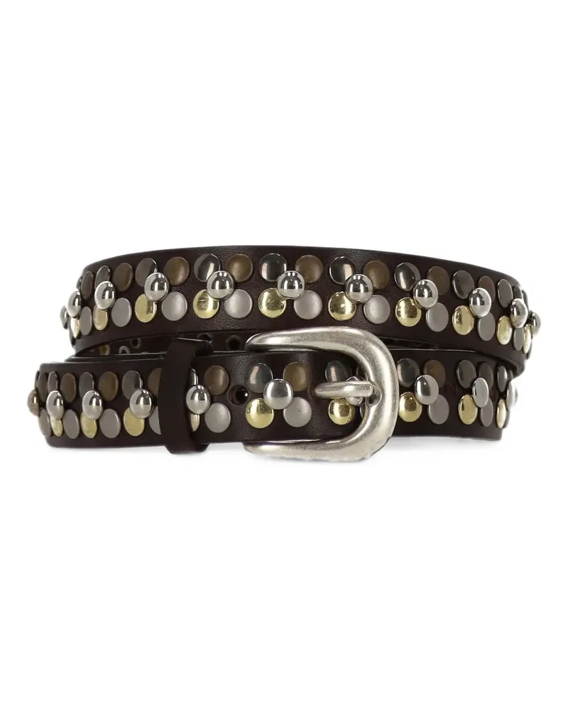 Orciani stud-embellished leather belt - Braun Braun