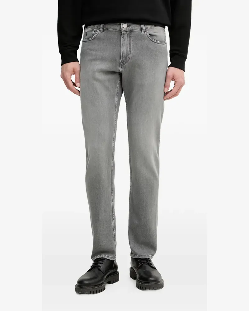 Trussardi logo-patch straight-leg jeans - Grau Grau