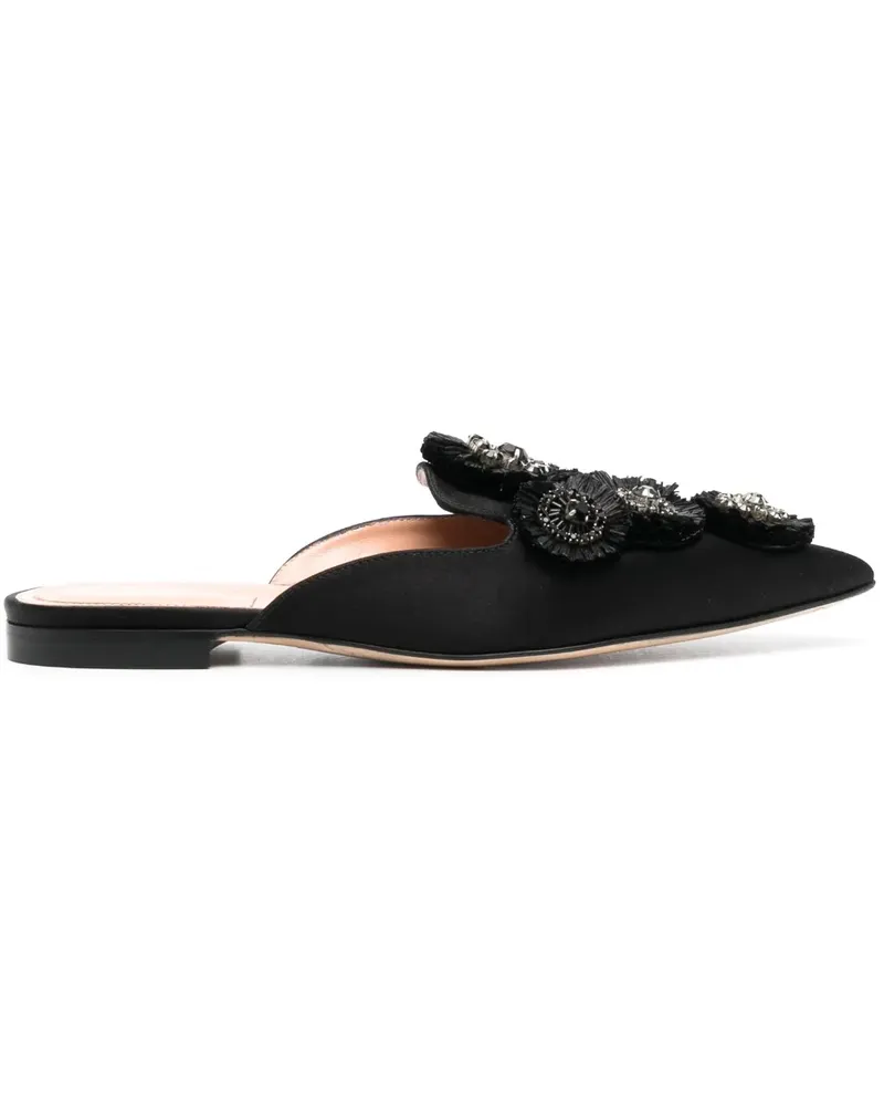 Alberta Ferretti Spitze Pumps mit Strass - Schwarz Schwarz