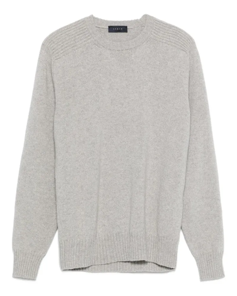 SEASE Pullover mit gerippten Einsätzen - Grau Grau