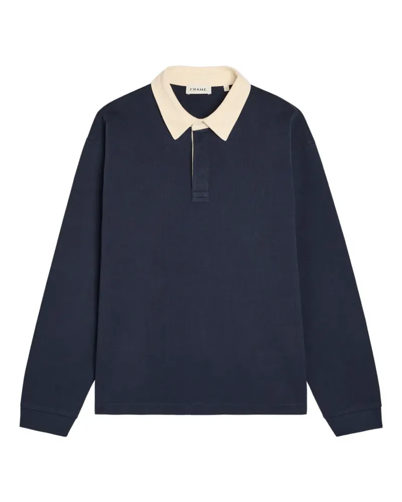 Frame Denim Langärmeliges Rugby Poloshirt - Blau Blau