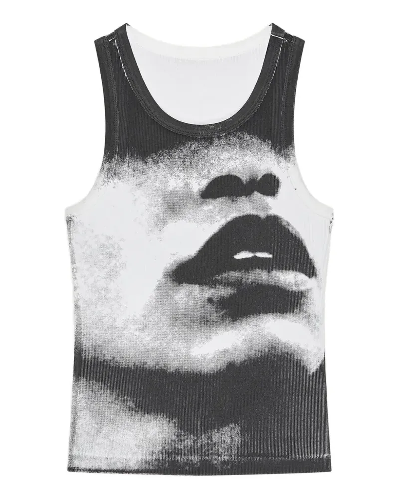 Givenchy Schmales Tanktop aus Baumwolle mit Portrait-Print - Schwarz Schwarz