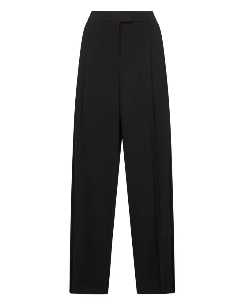 Blanca Straight-Leg-Hose mit Falten - Schwarz Schwarz