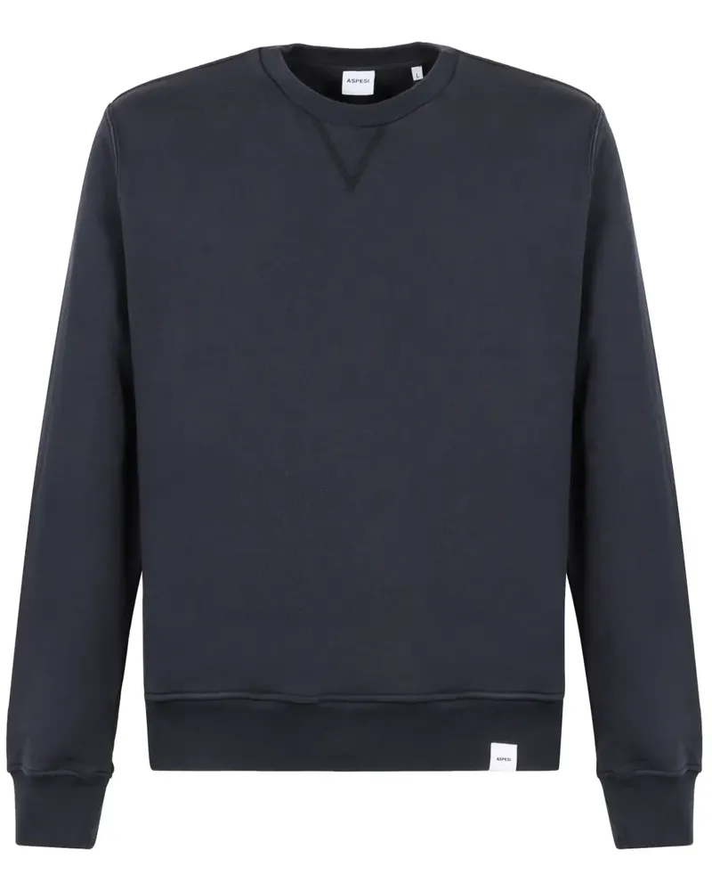 ASPESI Sweatshirt mit Logo-Patch - Blau Blau