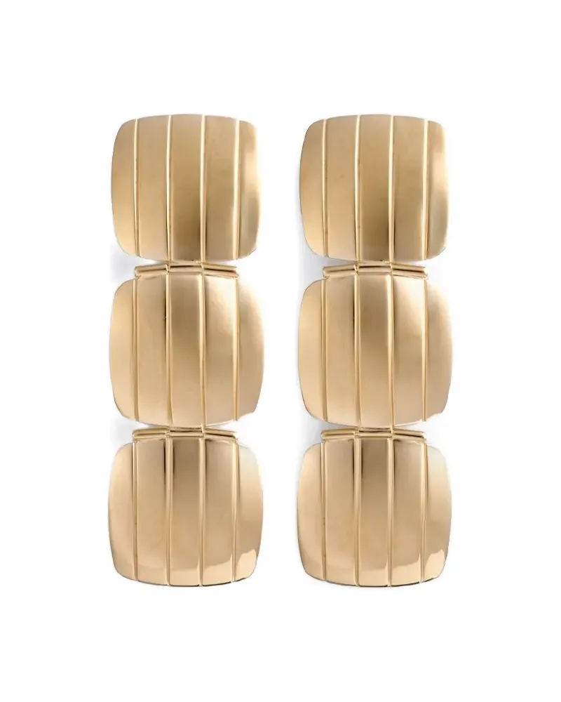 IVI Collection Slot clip drop earrings - Gold Gold