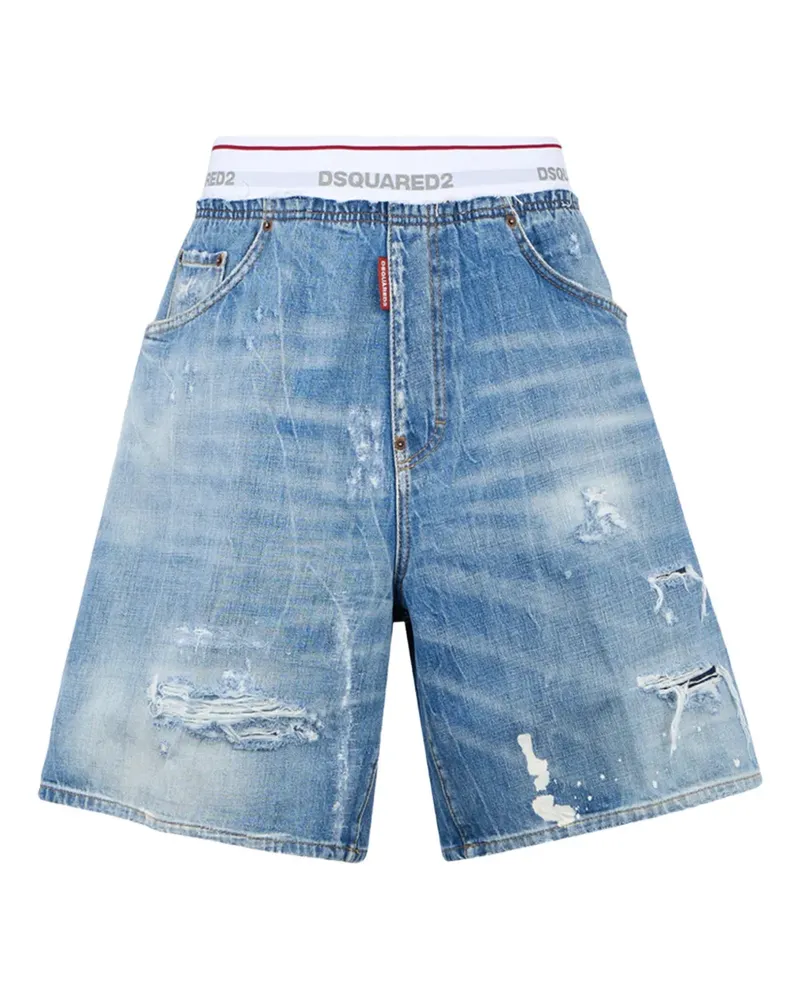 Dsquared2 Shorts im Distressed-Look - Blau Blau