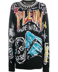 Philipp Plein Sweatshirt mit Graffiti-Print Schwarz