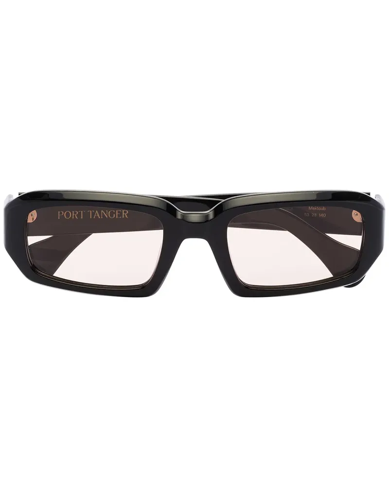 Port Tanger Eckige 'Mektoub' Sonnenbrille - Schwarz Schwarz