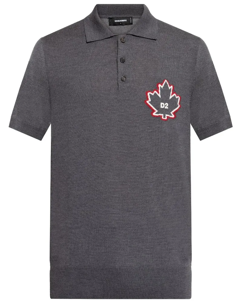 Dsquared2 Poloshirt mit Jacquard-Logo - Grau Grau