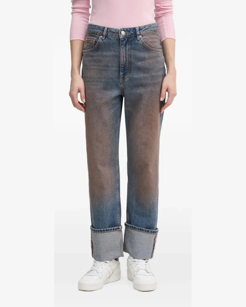 Sisley Ausgeblichene Jeans mit Umschlag - Blau Blau
