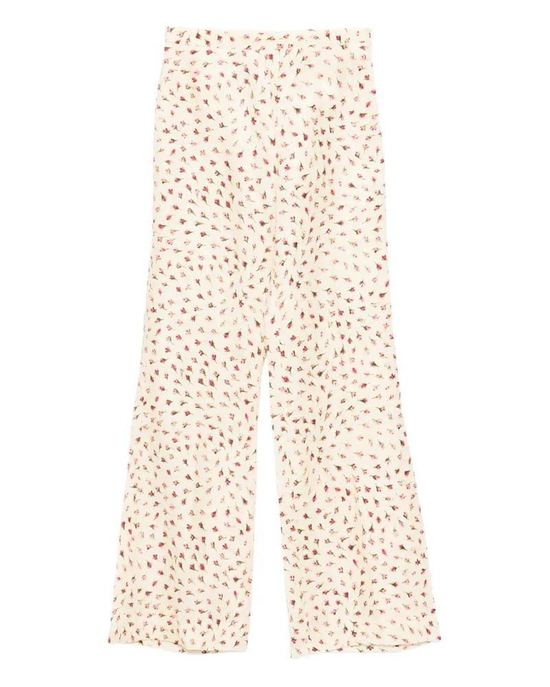 Sandro Palazzohose mit Blumen-Print - Nude Nude