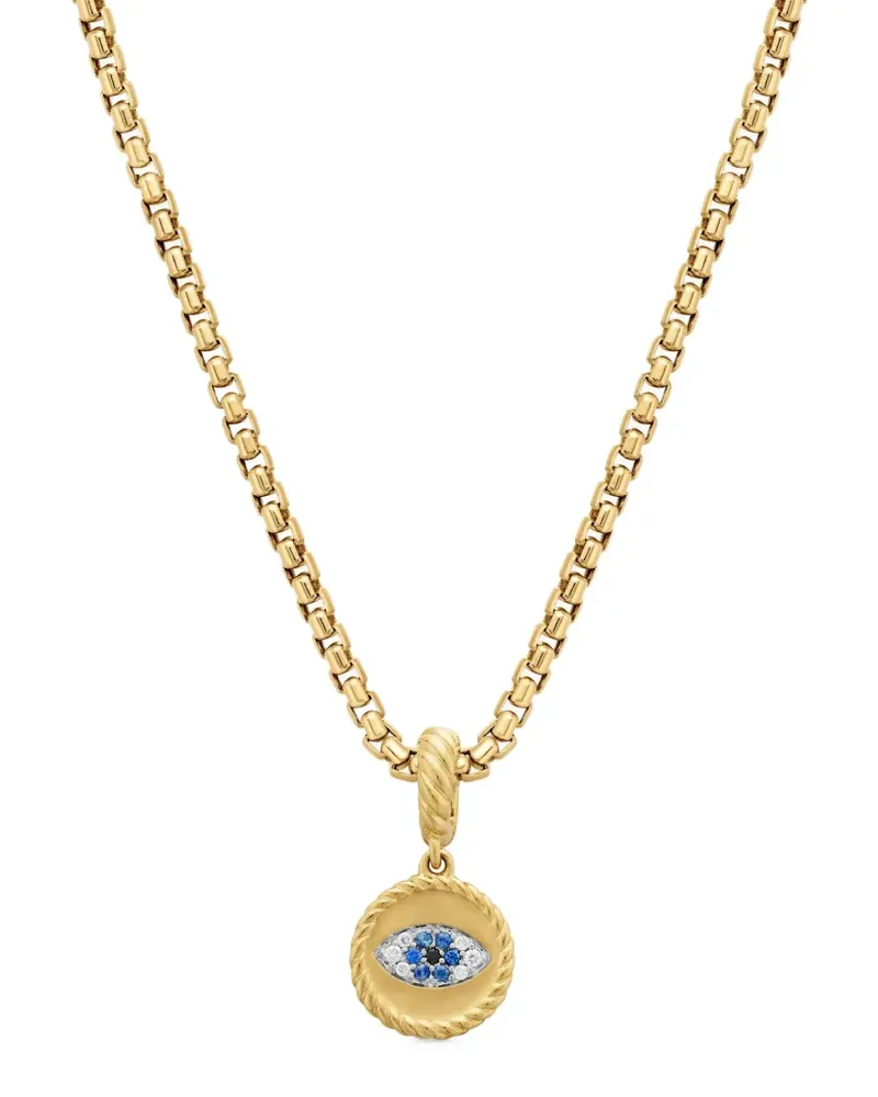 David Yurman 18kt Evil Eye Gelbgoldamulet mit Saphir und Diamant 18,8mm Gold