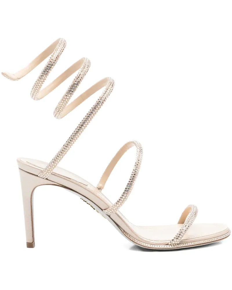René Caovilla Sandalen mit Strass-Spirale 80mm - Nude Nude