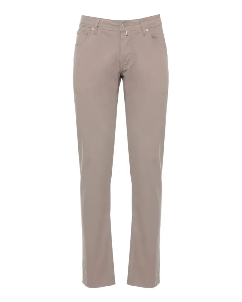 Jacob Cohën logo-patch slim-fit trousers - Nude Nude
