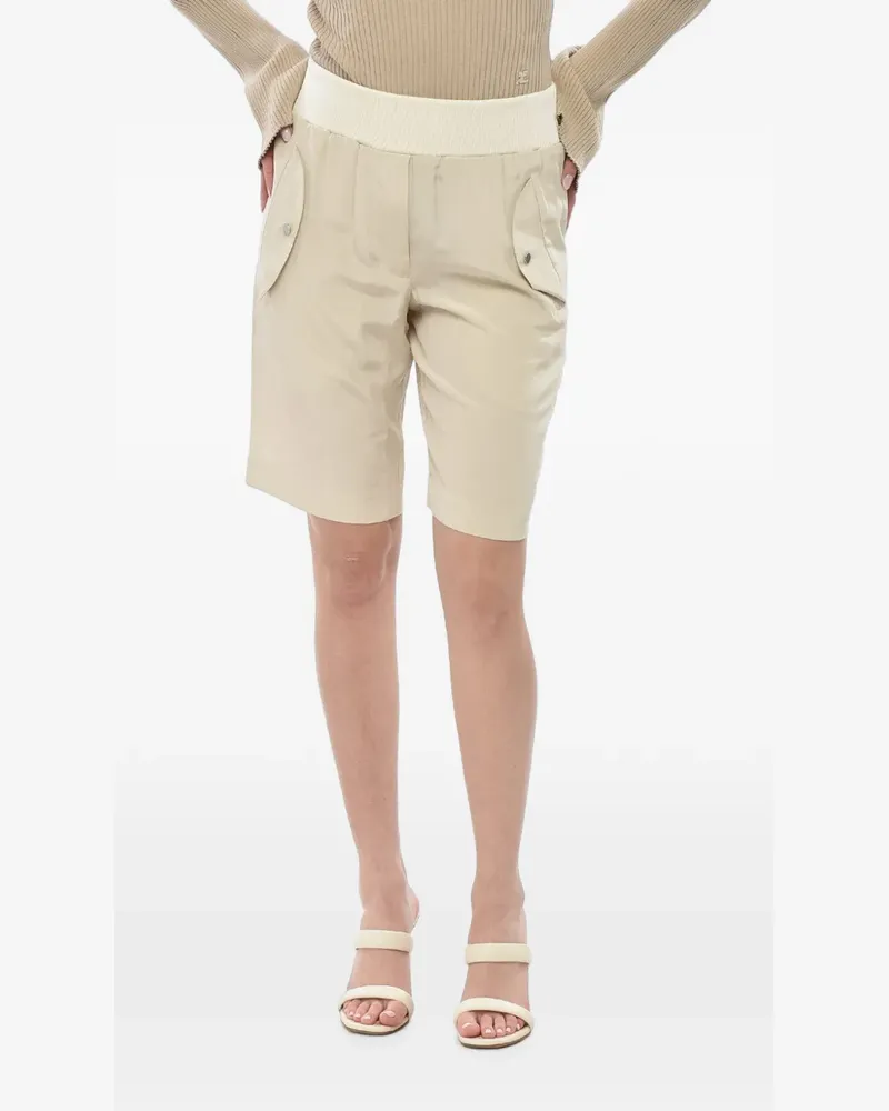 Helmut Lang elastic-waistband silk shorts - Nude Nude
