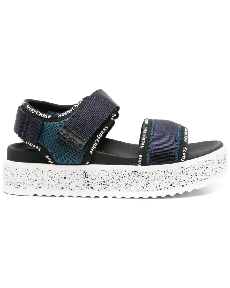 See by Chloé Pipper Flatform-Sandalen 45mm - Blau Blau