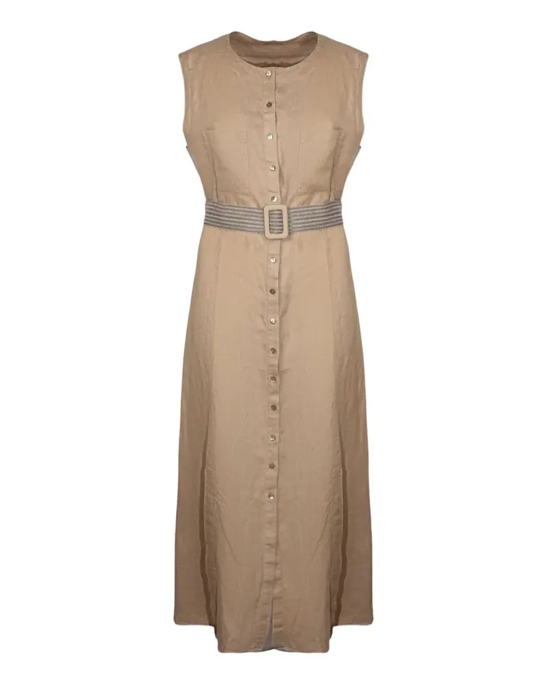 Purotatto linen sleeveless dress - Nude Nude