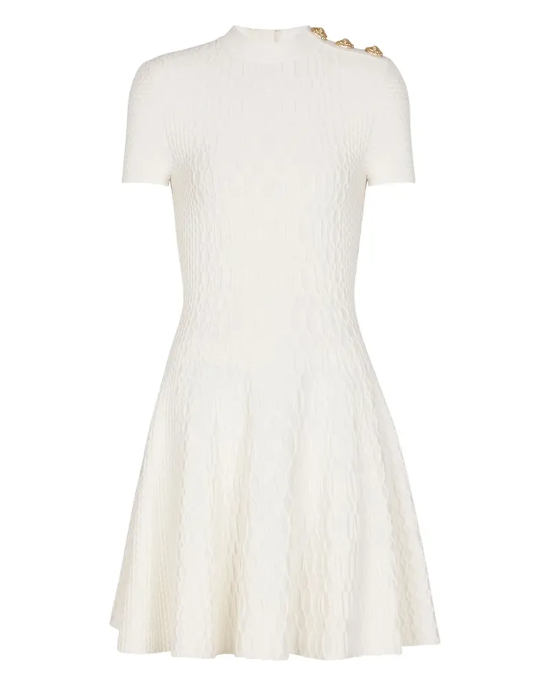 Balmain Texturiertes Minikleid - Weiß Weiß