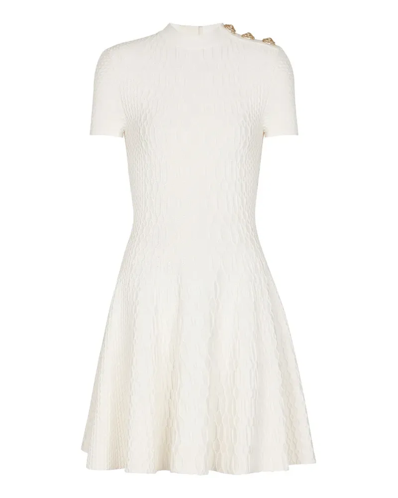 Balmain Texturiertes Minikleid - Weiß Weiß