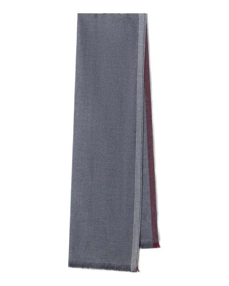 Brunello Cucinelli herringbone frayed scarf - Grau Grau
