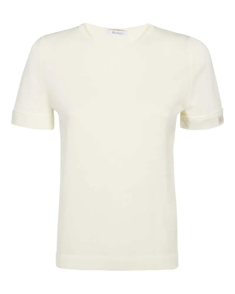 Max Mara T-Shirt mit Logo - Weiß Weiß
