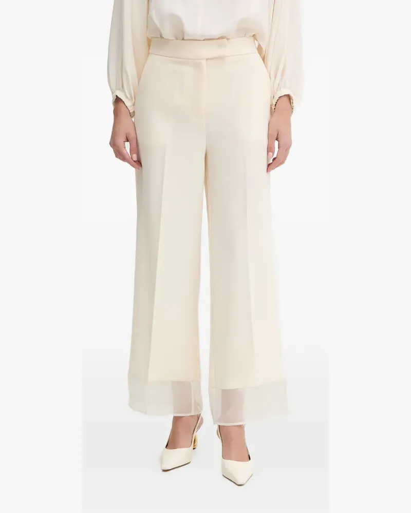 Simona Corsellini Cady organza-trim trousers - Nude Nude