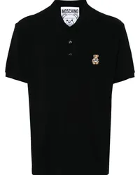 Moschino Poloshirt mit Teddy-Patch Schwarz