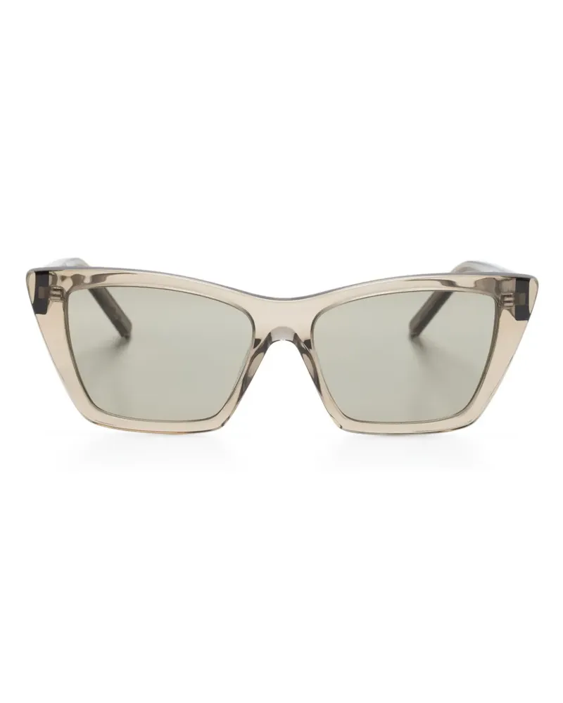 Saint Laurent Cat-Eye-Sonnenbrille mit Logo - Braun Braun