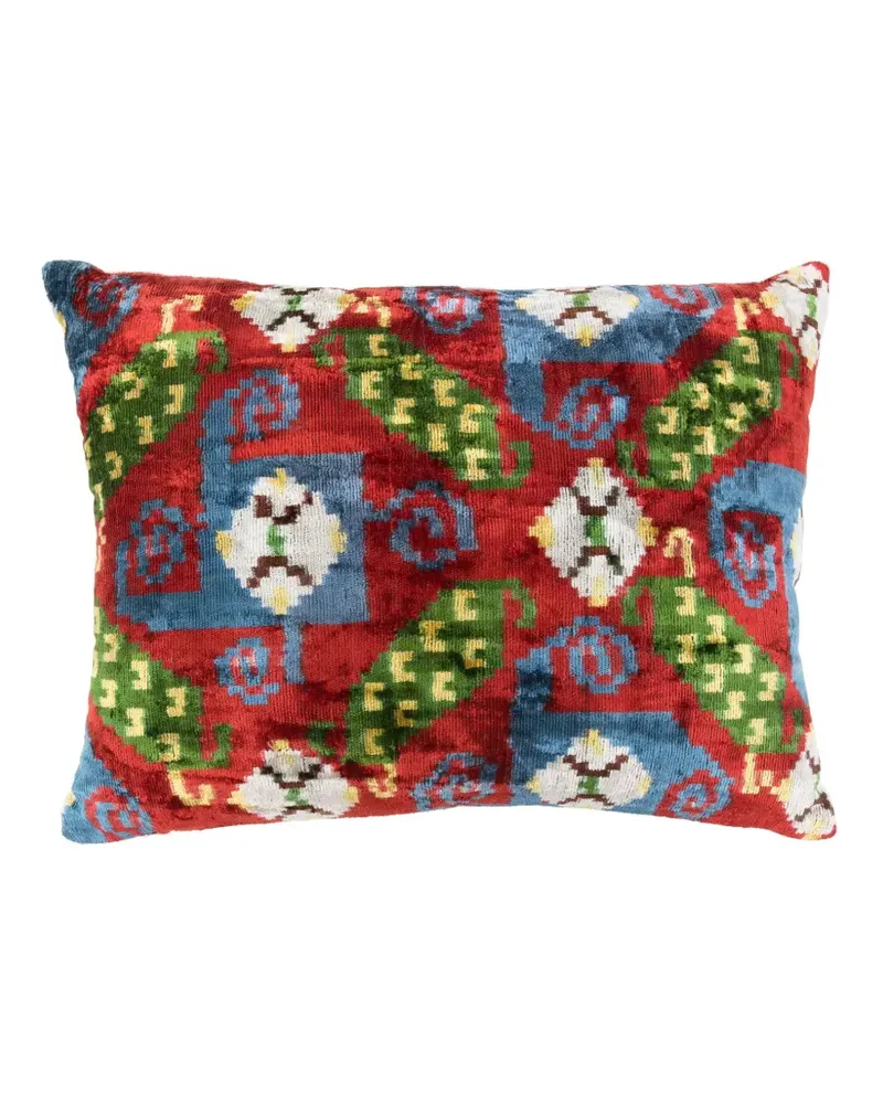 Les-Ottomans Kissen aus Seidensamt (50cm x 40cm) - Rot Rot