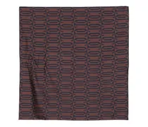 Geometrisch gemusterter Seidenschal - Braun