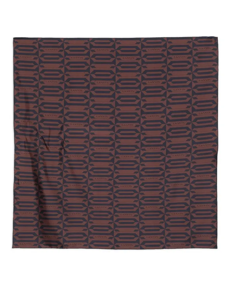 Lanvin Geometrisch gemusterter Seidenschal - Braun Braun