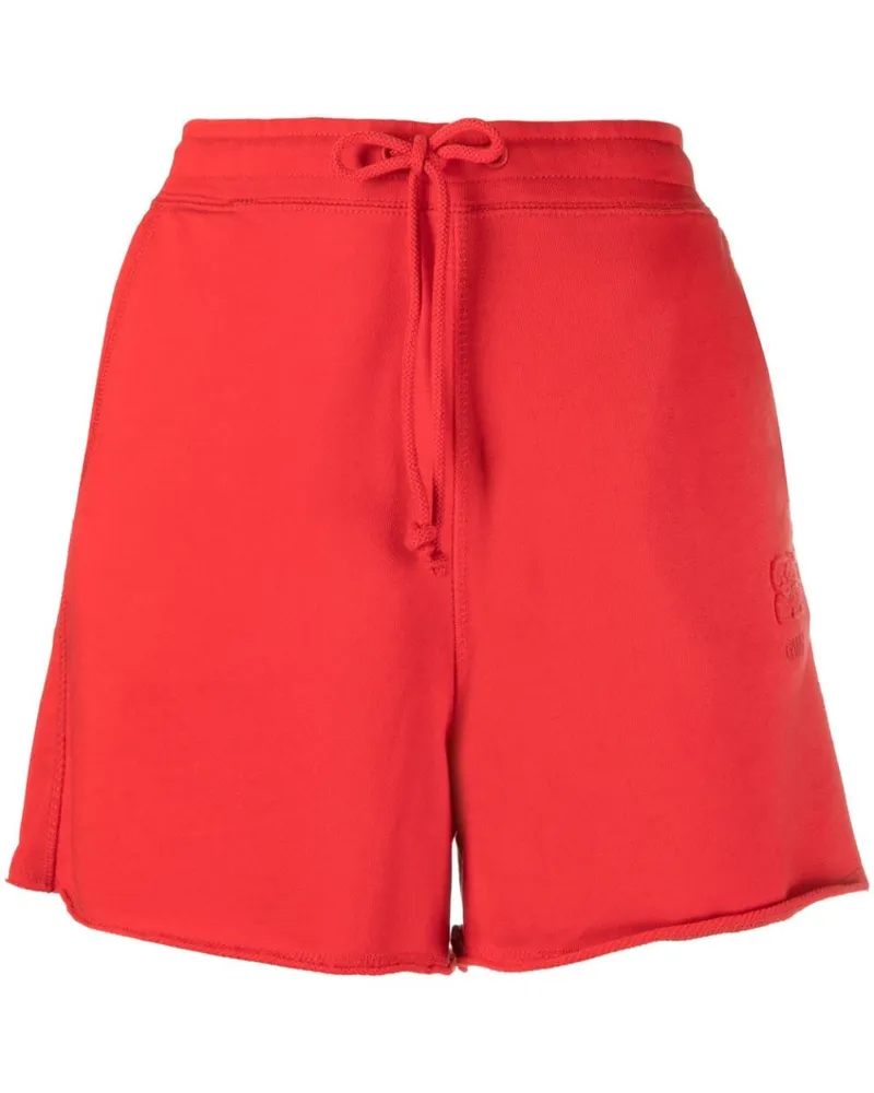 Ganni Shorts mit Logo-Stickerei - Rot Rot