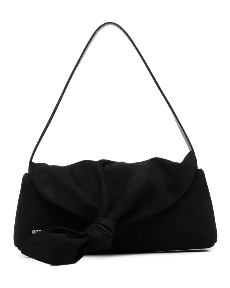 ROTATE Birger Christensen Knot Scarf suede shoulder bag - Schwarz Schwarz