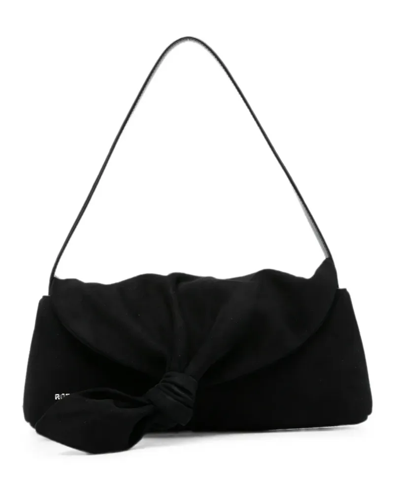 ROTATE Birger Christensen Knot Scarf suede shoulder bag - Schwarz Schwarz