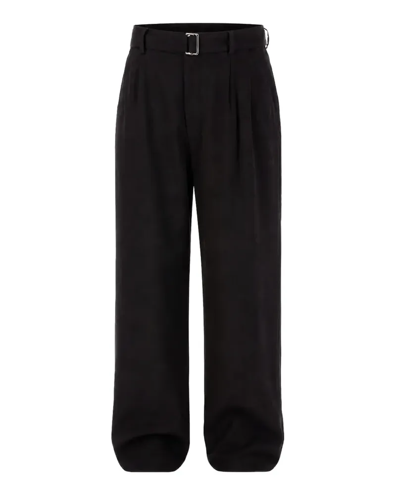 Alpha Studio belted pleated trousers - Schwarz Schwarz