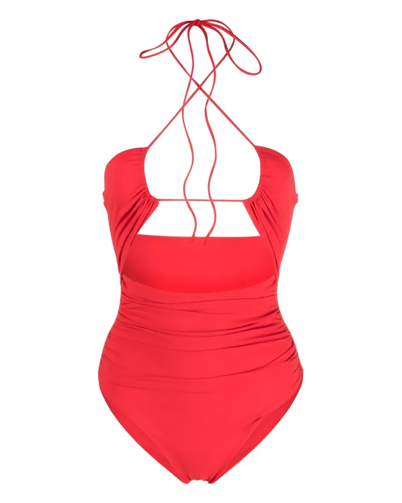 Magda Butrym Neckholder-Badeanzug - Rot Rot