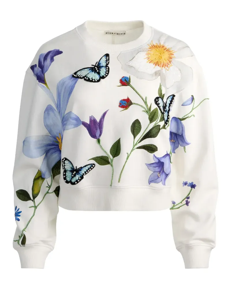 Alice + Olivia Russell Sweatshirt mit Schmetterling - Weiß Weiß